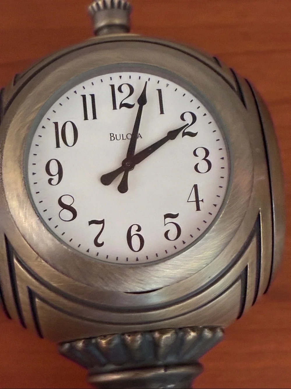 EUC, Bulova, Four Sided Antique-Style Brass Table Clock Pedestal - Brass Finish